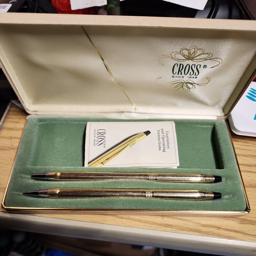 Vintage 1982 Cross Ladies 10k Gold Filled Pen & Pencil Set  RARE NICE HTF